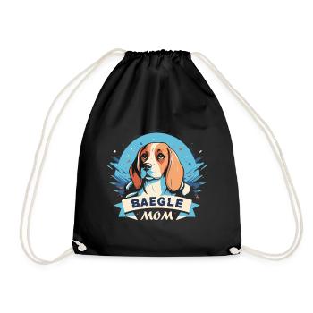 Beagle Mama - Hunde Liebhaberinnen Geschenkidee - Turnbeutel - Schwarz - Vorne