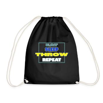 eat sleep throw repeat - Turnbeutel - Schwarz - Vorne