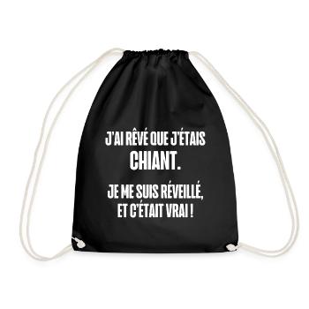 j'ai rêvé que j étais chiant - Sac de sport léger - noir - Devant