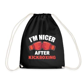 I'm Nicer After Kickboxing Kickbox-Trainer - Turnbeutel - Schwarz - Vorne