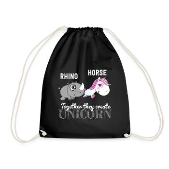 Idée de cadeau d'amour de rhin cheval mignon - Sac de sport léger - noir - Devant