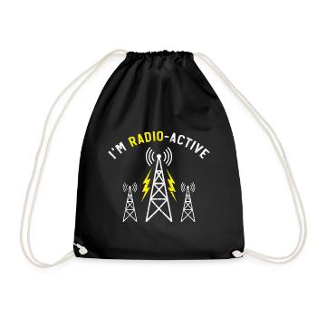 I am radioactive - radio operator in amateur radio - Drawstring Bag - black - Front