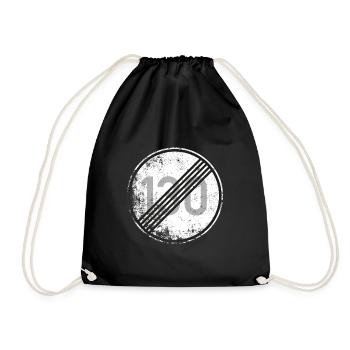 At a speed of 130 km / h, speed limit for motorists - Drawstring Bag - black - Front