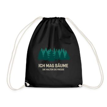 Ich mag Bäume Waldmensch Waldliebe Waldfreunde Fun - Turnbeutel - Schwarz - Vorne