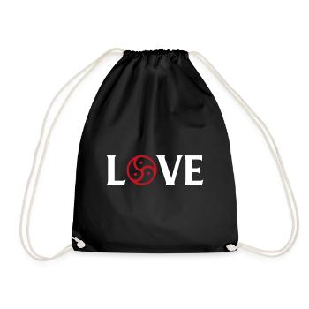 LOVE BDSM Triskele Bondage Fetish Kinky Dom Sub - Drawstring Bag - black - Front