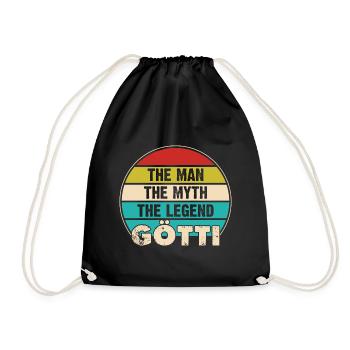 Götti Firmgötti Taufgötti Götti Fragen - Turnbeutel - Schwarz - Vorne