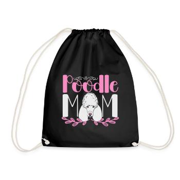 Pudel Mama Hund Pudel Mama - Turnbeutel - Schwarz - Vorne