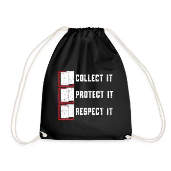 Collect them - Protect them - Respect them TCG - Drawstring Bag - black - Front