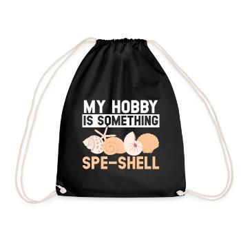 Mon hobby est autre chose : le peignage de plage de coquillages - Sac de sport léger - noir - Devant