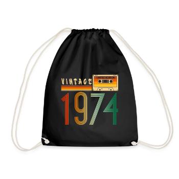 Année 1974 Old School Cassette Musique Rétro - Sac de sport léger - noir - Devant
