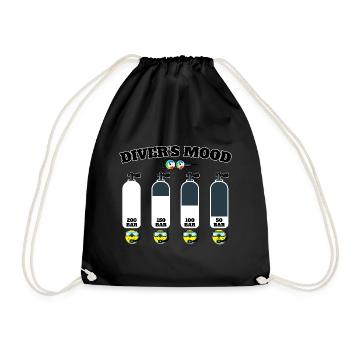 Tauchflasche Tauchen Taucher diving diver scuba - Turnbeutel - Schwarz - Vorne