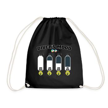 Tauchflasche Tauchen Taucher diving diver scuba - Turnbeutel - Schwarz - Vorne