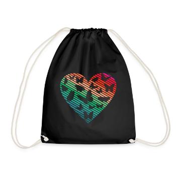 Butterfly Heart Cute butterflies - Drawstring Bag - black - Front