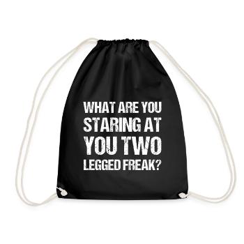 Handicap Amputee Amputation Prosthetic Leg - Drawstring Bag - black - Front
