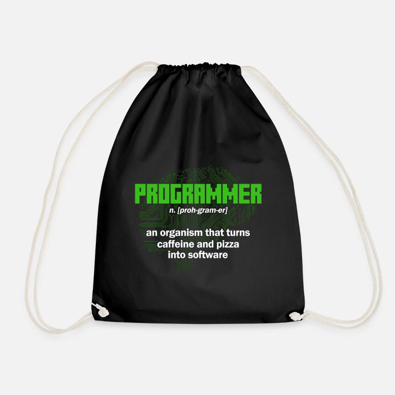 Turns caffeine and pizza into software Software-En - Turnbeutel - Schwarz