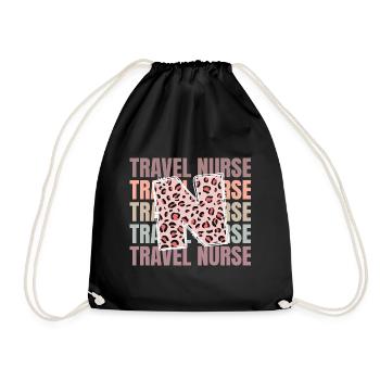 Leopard Travel Nurse Life - Drawstring Bag - black - Front