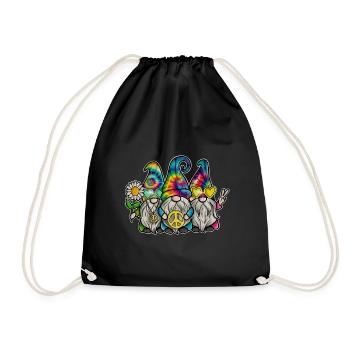 Hippie Gnomes Peace Tie Dye - Turnbeutel - Schwarz - Vorne