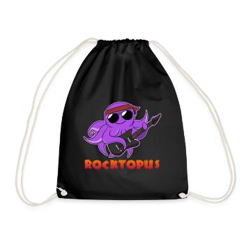 Roctopus Rockmusik-Fanatiker - Turnbeutel - Schwarz - Vorne