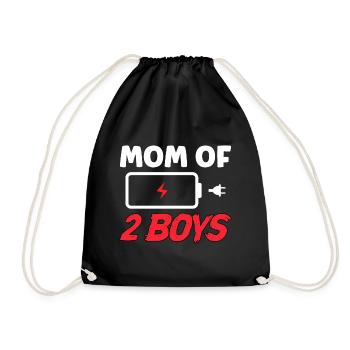 Maman de 2 garçons - Sac de sport léger - noir - Devant