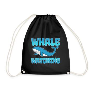 Whale Watching Wasserbiologe - Turnbeutel - Schwarz - Vorne