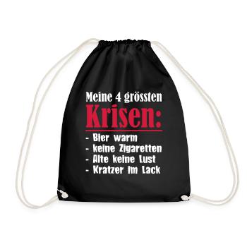 Meine vier grössten Krisen - Turnbeutel - Schwarz - Vorne