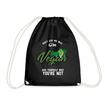 Vegan Vegetarier Geschenk World Vegan Day Essen - Turnbeutel - Schwarz - Vorne