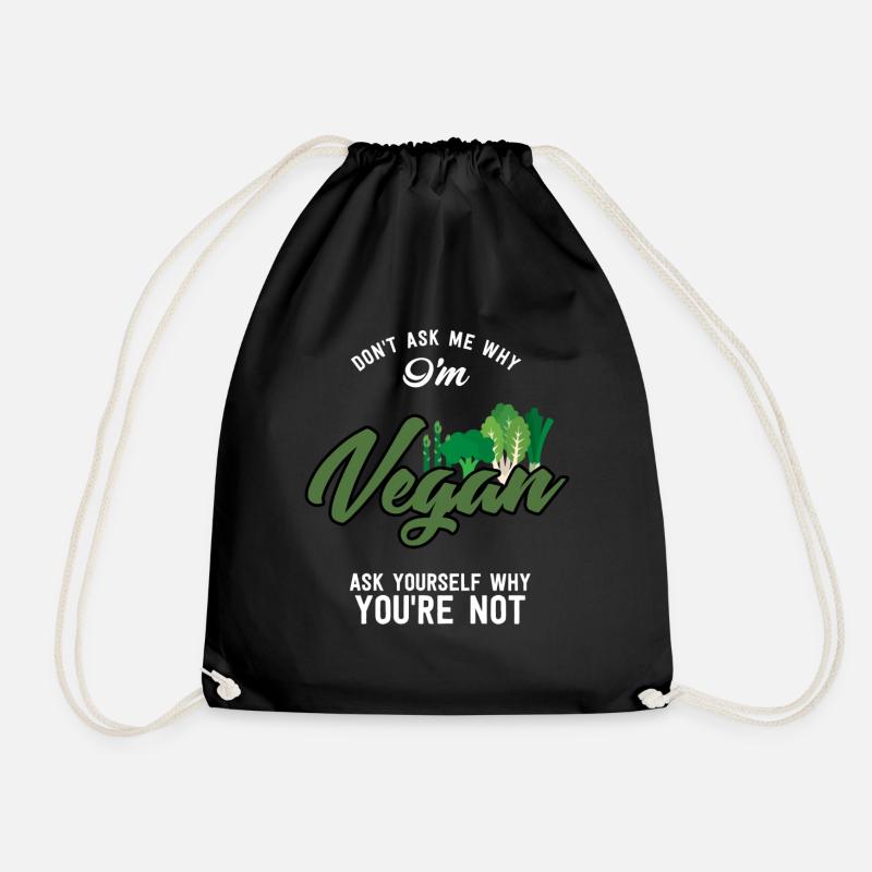 Vegan Vegetarier Geschenk World Vegan Day Essen - Turnbeutel - Schwarz