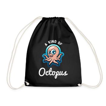 Pieuvre poissons mer poulpe calamar cadeau - Sac de sport léger - noir - Devant