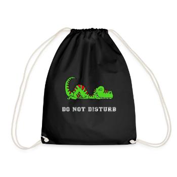 Dino Do Not Disturb Sleep Sleep T-Trex Tired - Drawstring Bag - black - Front