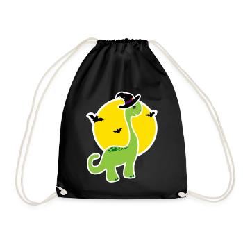 Kids Halloween Dino T-Shirt - Gift idea - Drawstring Bag - black - Front