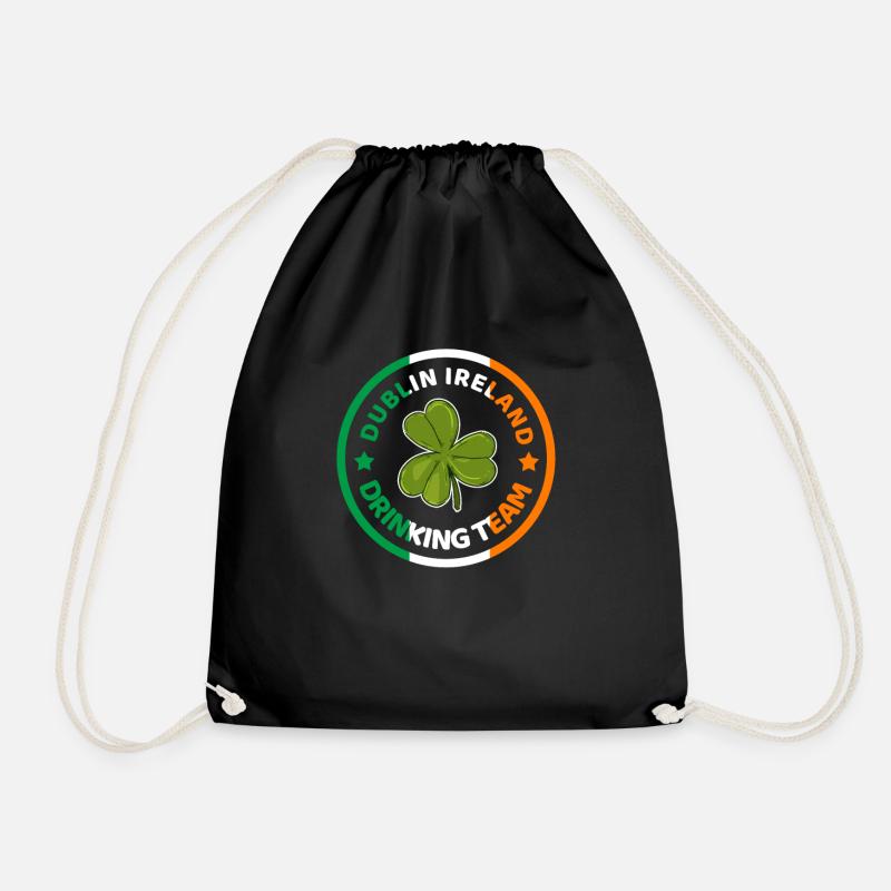 Dublin Irlande drapeau shamrock - Sac de sport léger - noir