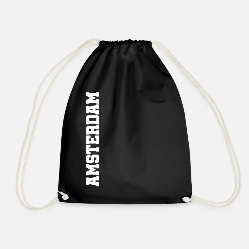 Amsterdam Amsterdam Amsterdam - Drawstring Bag - black