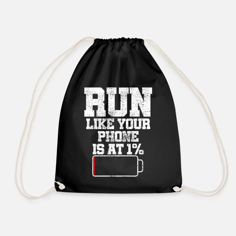 To run - Drawstring Bag - black