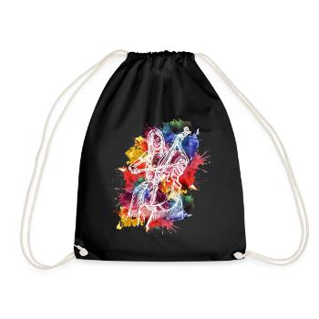 Abstract cello musician music teacher - Drawstring Bag - black - Front