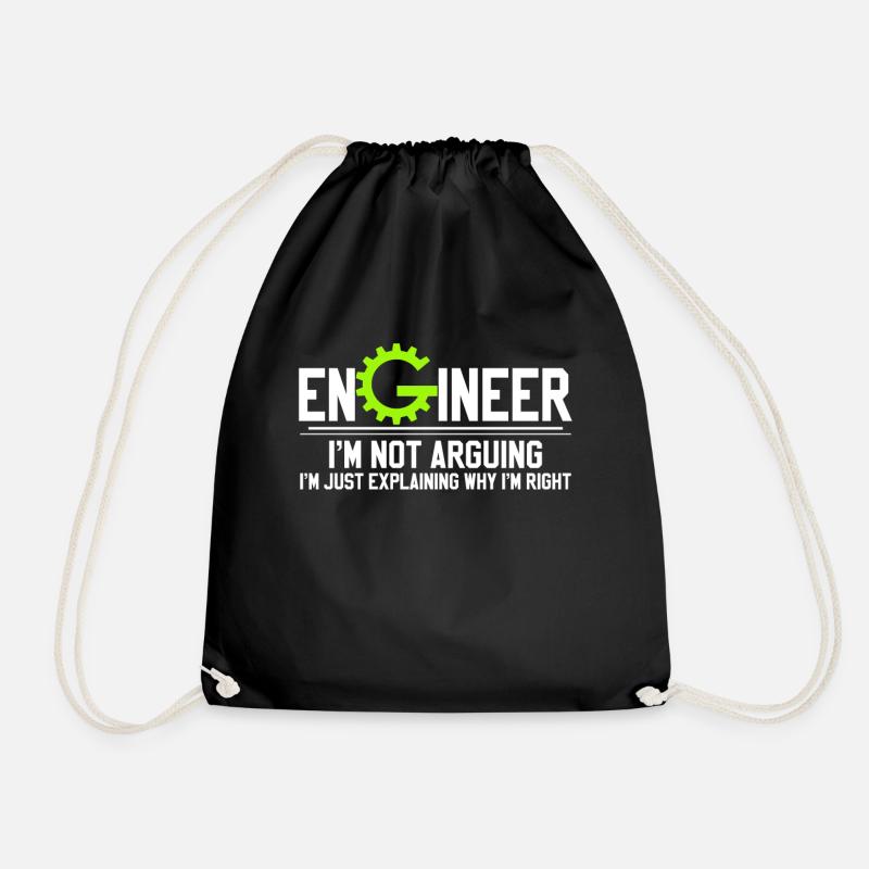 Gear Engineer - Drawstring Bag - black