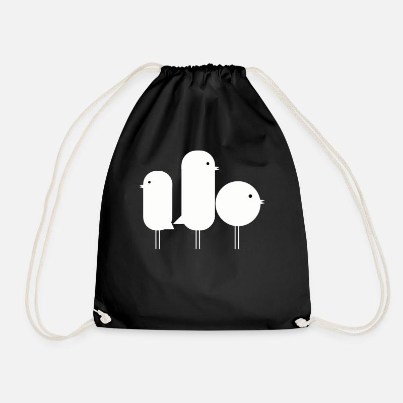Black birds - Drawstring Bag - black