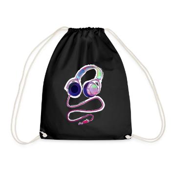 Headphone - Drawstring Bag - black - Front