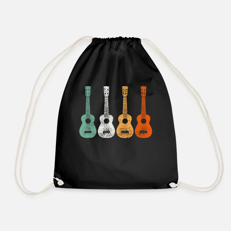 ukulele - Drawstring Bag - black