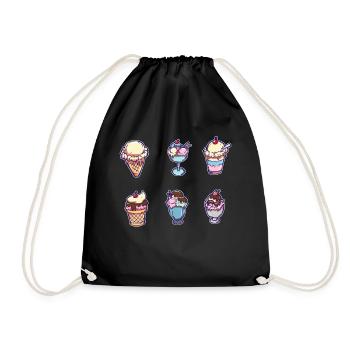 crème glacée - Sac de sport léger - noir - Devant