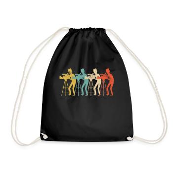 Kameramann Vintage Retro Regisseur Filmcrew - Turnbeutel - Schwarz - Vorne