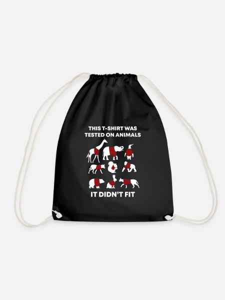 This TShirt Was Tested On Animals and It Didn't - Drawstring Bag - black