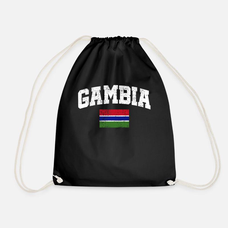 Gambia Flagge - Turnbeutel - Schwarz