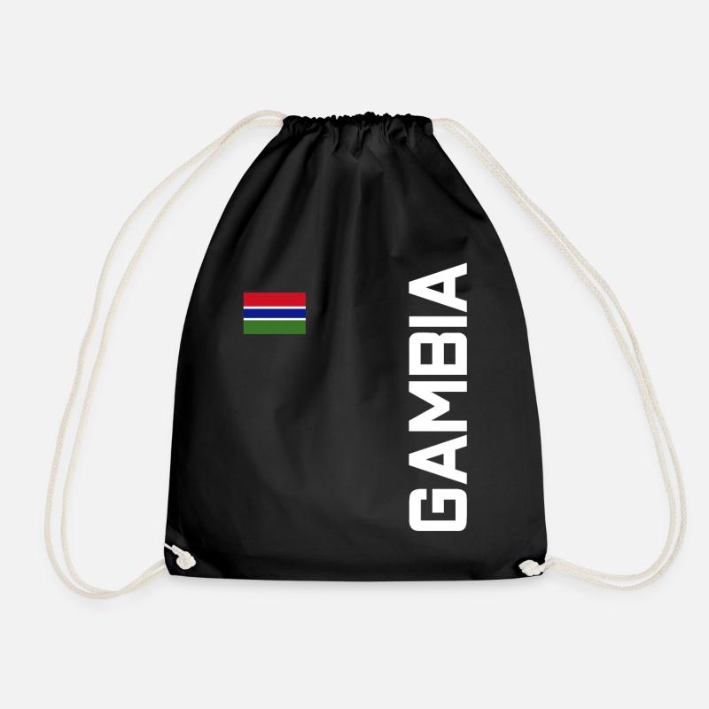 Gambia - Drawstring Bag - black