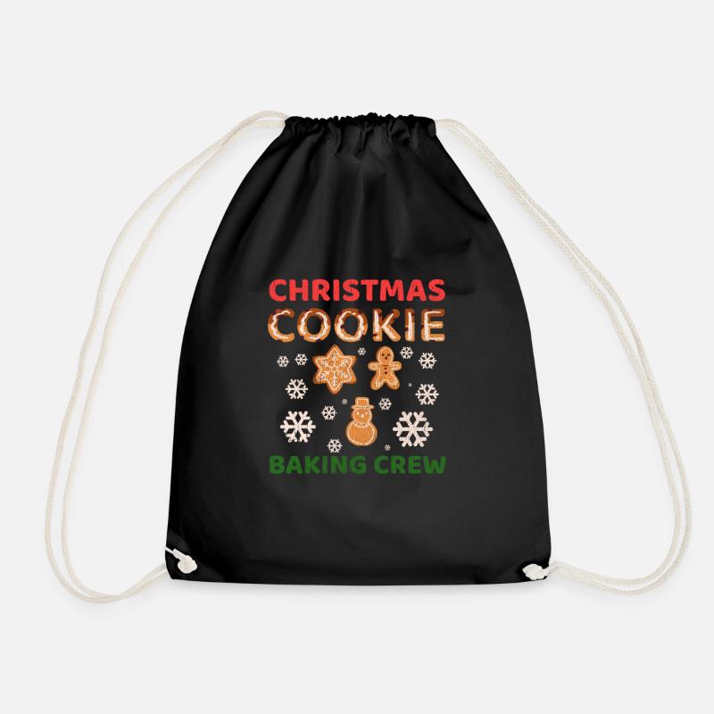 Gebaeck Plaetzchen Backen Weihnachten - Turnbeutel - Schwarz