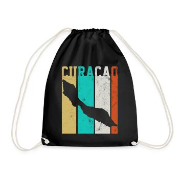 CURACAO LANDKARTE RETRO - Turnbeutel - Schwarz - Vorne