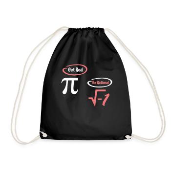 Get Real Be Rational National Pi Day - Drawstring Bag - black - Front