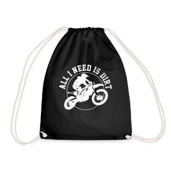 Motocross Dirt Shirt - Drawstring Bag - black - Front