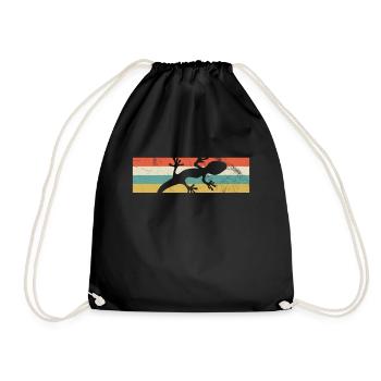 Gecko Gecko Gecko - Drawstring Bag - black - Front