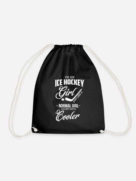 Ice Hockey Girls Cooler als Normal Girl Hockey - Turnbeutel - Schwarz