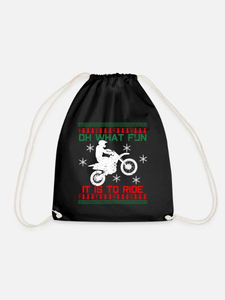 Motocross Christmas - Drawstring Bag - black
